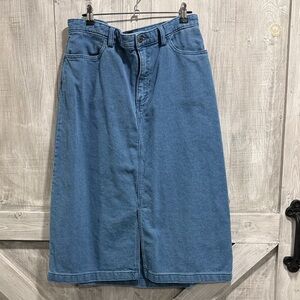 Duluth Trading Co Women's size 12 Dobby Indigo Midi Skirt